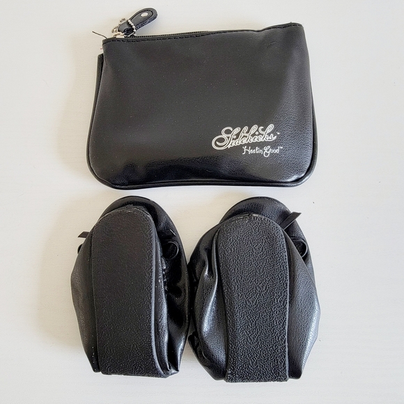 NWOT Heel Savers Ballet Flats with Travel Pouch Black Sz 7 - 8 - Picture 2 of 6